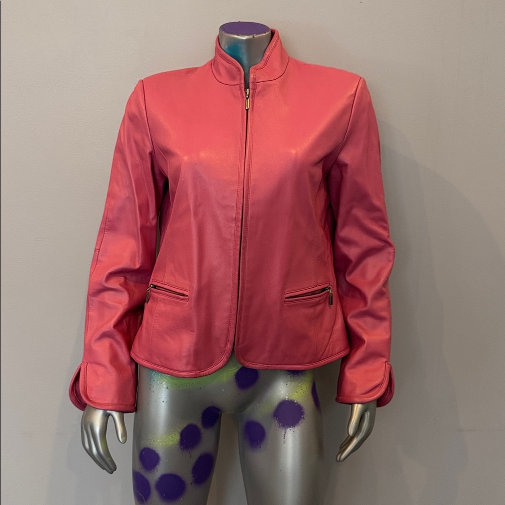 Valerie Stevens Vibrant Pink Leather Jacket